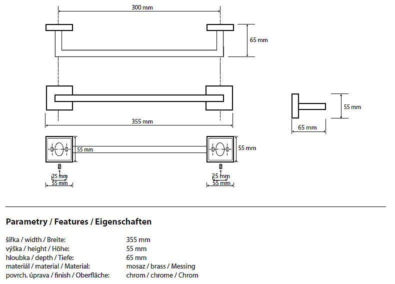 Полотенцедержатель Bemeta Beta 132204012 купить в интернет-магазине сантехники Sanbest