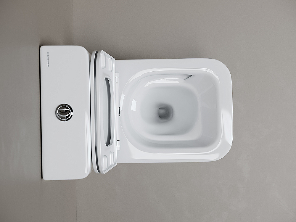 Унитаз напольный Ceramica Nova Cubic CN1803T-B/CN1803T-T белый, безободковый, с крышкой микролифт, слив торнадо купить в интернет-магазине Sanbest