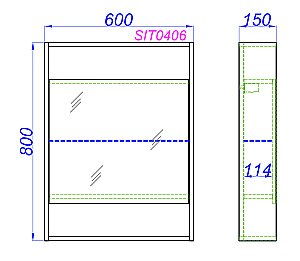 Зеркальный шкаф Aqwella City 60 белый купить в интернет-магазине сантехники Sanbest