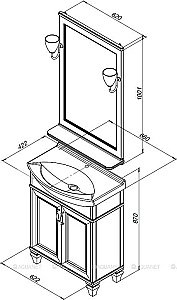 Зеркало Aquanet Валенса 65 белый в ванную от интернет-магазине сантехники Sanbest