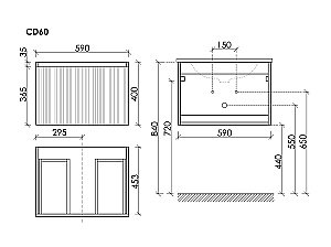 Тумба с раковиной Sancos CODE CD60W/CN7011wx 60 белая для ванной в интернет-магазине Sanbest