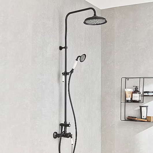 Душевая система Jacob Delafon LOUISE E24368-BL черная матовая купить в интернет-магазине сантехники Sanbest