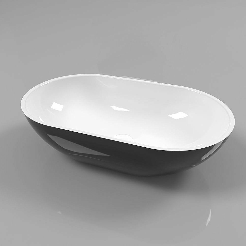 Раковина накладная WhiteCross Amber 60 0716.060035.10100 черная, белая купить в интернет-магазине Sanbest