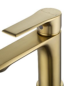 Смеситель для раковины WONZON & WOGHAND BRILLIANT WW-88018079-BG золото брашированное купить в интернет-магазине сантехники Sanbest