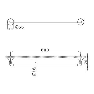 Полотенцедержатель Cisal VITA VI09010240 60 черный матовый купить в интернет-магазине сантехники Sanbest