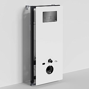 Инсталляция для унитаза WasserKraft Abens 20TLT.010.ME.WH.PB03 белая панель/кнопка черная глянцевая купить в интернет-магазине сантехники Sanbest