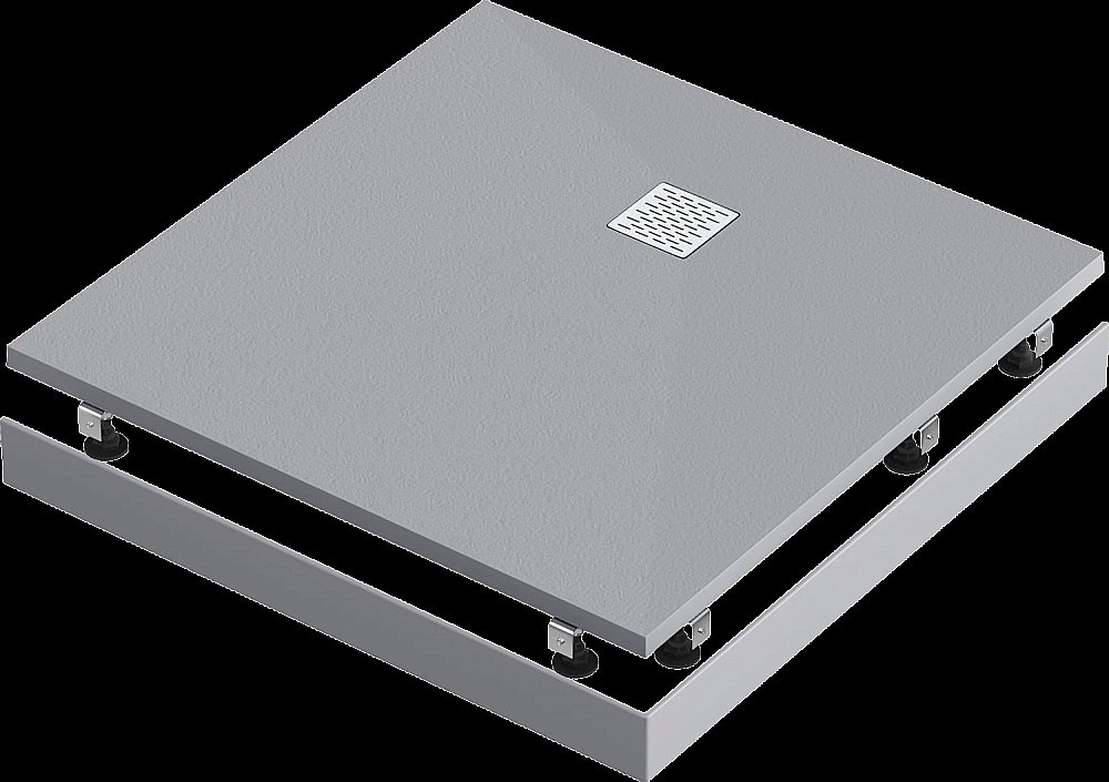 Душевой поддон литьевой Good Door Essentia 90x90 серый купить в интернет-магазине Sanbest