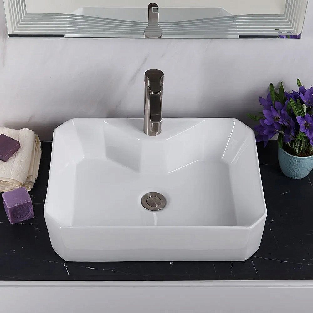 Раковина накладная Belbagno 49 BB1387 белая купить в интернет-магазине Sanbest