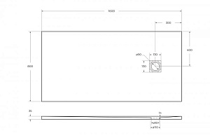 Душевой поддон BelBagno UNO 160х80 белый купить в интернет-магазине Sanbest