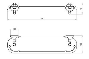 Полка Migliore Mirella ML.MRL-M050.RA медь купить в интернет-магазине сантехники Sanbest