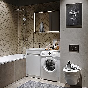 Зеркальный шкаф Aqwella Simplex 100 SLX0410 серый купить в интернет-магазине сантехники Sanbest