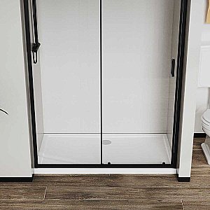 Душевая дверь Vincea City 130 VDS-5CT130CLB стекло прозрачное/профиль черный купить в интернет-магазине Sanbest