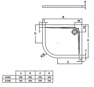 Душевой поддон Ideal Standard Ultra Flat K240401 95x75 купить в интернет-магазине Sanbest