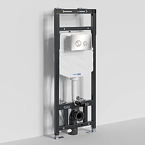 Инсталляция для унитаза WasserKraft Alme 15TLT.010.ME.BN01 кнопка никель купить в интернет-магазине сантехники Sanbest