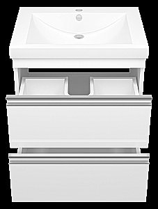 Тумба с раковиной Misty Ингрид - 60 П-Инг-01060-011П2Я белая для ванной в интернет-магазине Sanbest