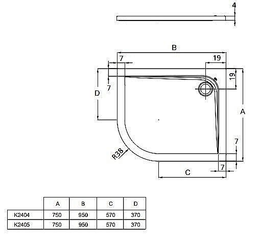 Душевой поддон Ideal Standard Ultra Flat K240401 95x75 купить в интернет-магазине Sanbest