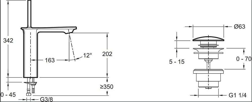 Cмеситель для раковины Jacob Delafon STANCE E14761-CP купить в интернет-магазине сантехники Sanbest