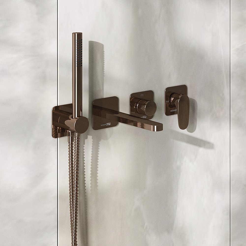 Смеситель для душа WasserKRAFT Asphe 7700 7751 розовое золото купить в интернет-магазине сантехники Sanbest