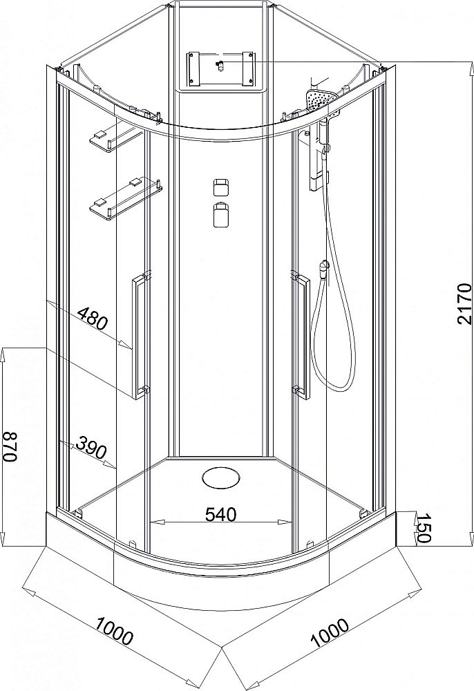 Душевая кабина Acquazzone Bogema 100х100 купить в интернет-магазине Sanbest