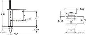 Cмеситель для раковины Jacob Delafon STANCE E14761-CP купить в интернет-магазине сантехники Sanbest