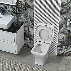 Унитаз напольный Taliente Elegante Vortex EL45055 безободковый, смыв торнадо, с бачком, с крышкой микролифт, белый купить в интернет-магазине Sanbest