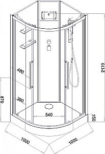 Душевая кабина Acquazzone Bogema 100х100 купить в интернет-магазине Sanbest