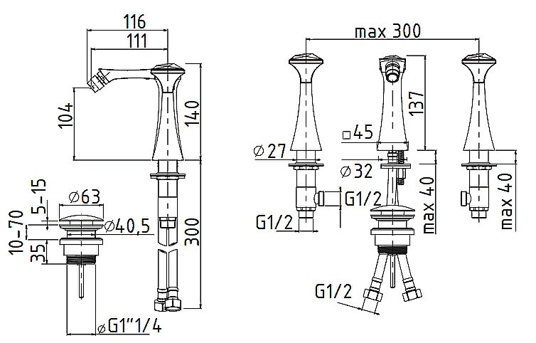 Смеситель для биде Migliore Opera ML.OPR-6025K золото купить в интернет-магазине сантехники Sanbest