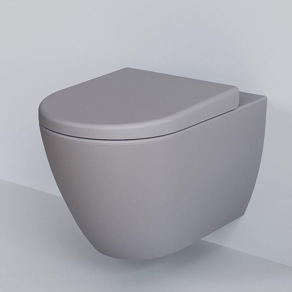 Унитаз подвесной Ambassador Queen 113T20301R безободковый, серый матовый купить в интернет-магазине Sanbest