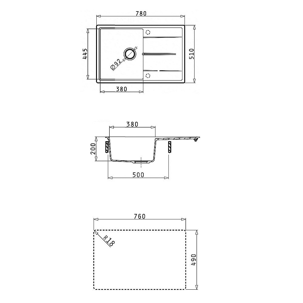 Кухонная мойка Abber Quarz 78х51 AQ2904G серая матовая купить в интернет-магазине сантехники Sanbest