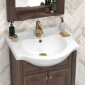 Тумба с раковиной Опадирис РИСПЕКТО 55см орех антикварный для ванной в интернет-магазине Sanbest