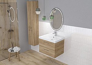 Мебель для ванной подвесная Cersanit LARA 50 орех для ванной в интернет-магазине Sanbest