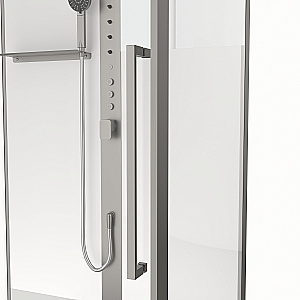 Душевая кабина Black&White Galaxy 90х90 8065N с гидромассажем, стекло прозрачное/профиль брашированный никель купить в интернет-магазине Sanbest