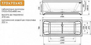 Ванна Радомир Патрисия 170х70 1-01-0-0-1-331 белая купить в интернет-магазине Sanbest