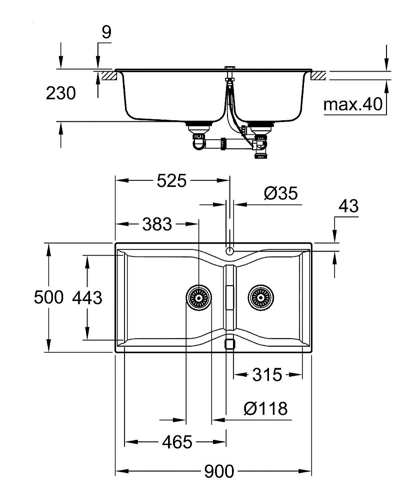 Мойка для кухни Grohe K700 Composite 31658AP0 купить в интернет-магазине сантехники Sanbest