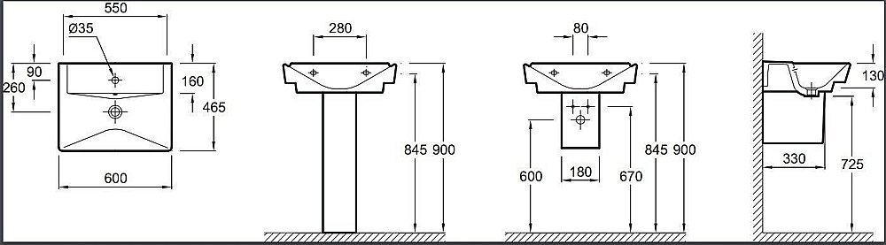 Раковина Jacob Delafon REVE 60 E4802-00 белая купить в интернет-магазине Sanbest