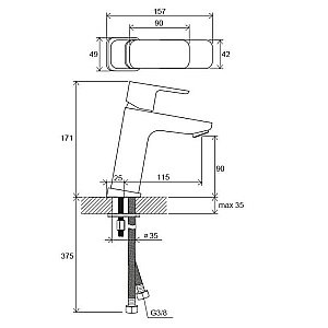 Смеситель для раковины Ravak 10° Free X070129 купить в интернет-магазине сантехники Sanbest