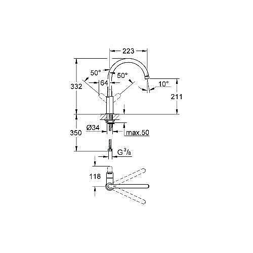 Смеситель для кухни Grohe Bauedge 31367 000 купить в интернет-магазине сантехники Sanbest