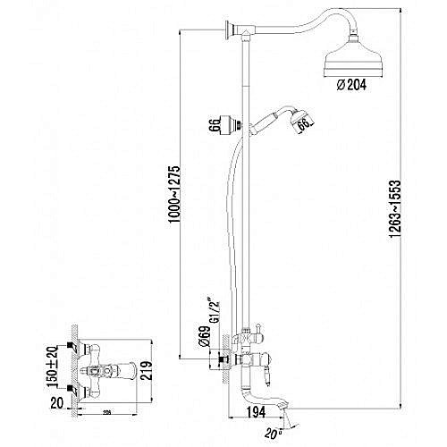Душевая система Lemark Villa LM4862C купить в интернет-магазине сантехники Sanbest