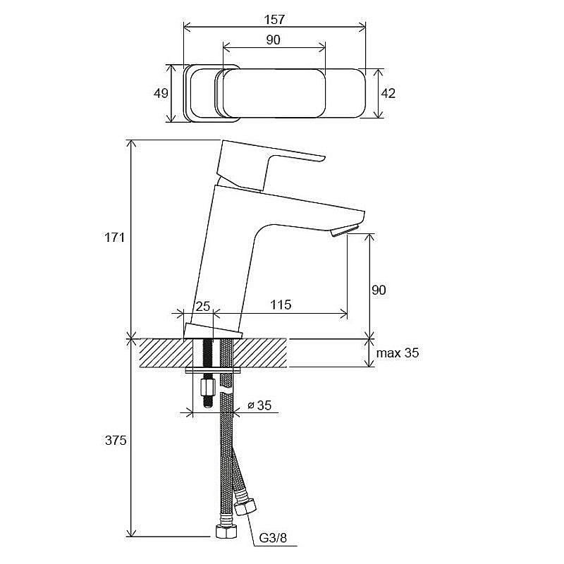 Смеситель для раковины Ravak 10° Free X070129 купить в интернет-магазине сантехники Sanbest