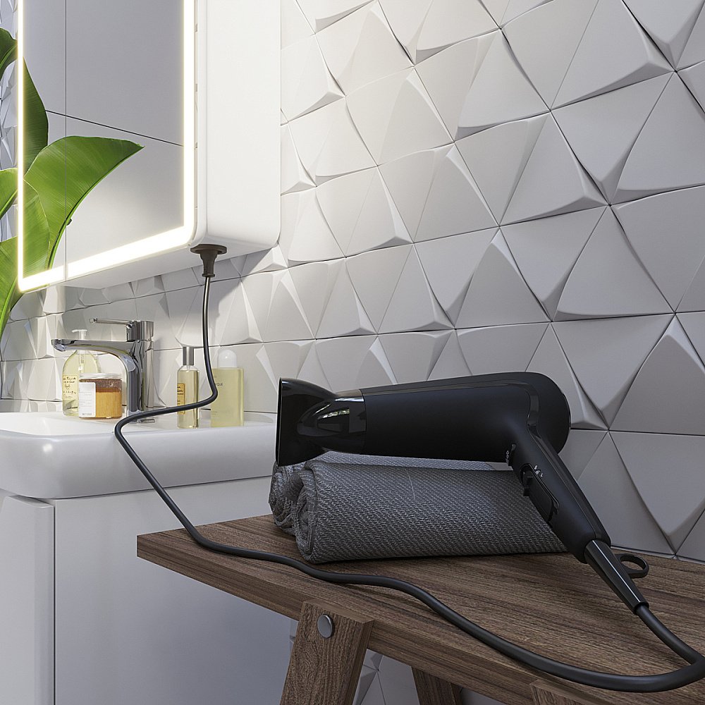 Шкаф зеркальный c LED-подсветкой Dreja POINT 70x80 белый купить в интернет-магазине сантехники Sanbest