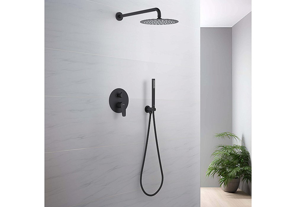 Душевая система Aquatek Бетта AQ1172MB черная матовая купить в интернет-магазине сантехники Sanbest