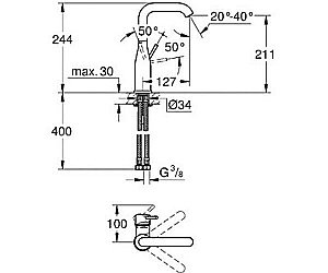 Смеситель для раковины Grohe Essence 23541001 купить в интернет-магазине сантехники Sanbest