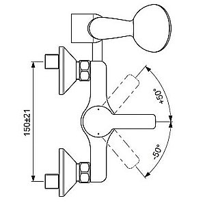 Смеситель для душа Vidima Uno BA237AA купить в интернет-магазине сантехники Sanbest