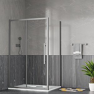 Душевой уголок Esbano ESF-129PS-GM ESOGF129PSGM 120х90 стекло прозрачное/профиль оружейная сталь купить в интернет-магазине Sanbest