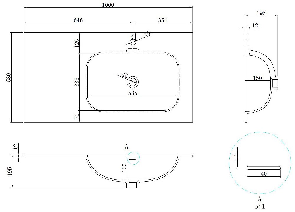 Раковина Vincea Elise VCB-4EL100MW белый матовый купить в интернет-магазине Sanbest