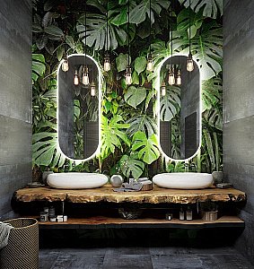 Зеркало с подсветкой Art&Max BARI AM-Bar-500-1200-DS-F-White в ванную от интернет-магазине сантехники Sanbest