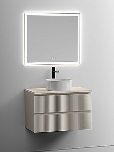 Тумба с раковиной Sancos SNOB T 80 со столешницей, бежевая матовая для ванной в интернет-магазине Sanbest