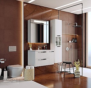 Шкаф - колонна Roca Lago 857297806 белый глянец для ванной в интернет-магазине сантехники Sanbest