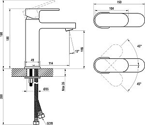 Смеситель для раковины Ravak Chrome CR 014.00CR хром купить в интернет-магазине сантехники Sanbest