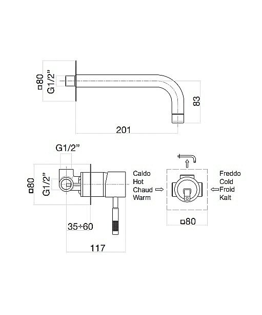 Смеситель для раковины Webert Rimini RI830605010 золото купить в интернет-магазине сантехники Sanbest